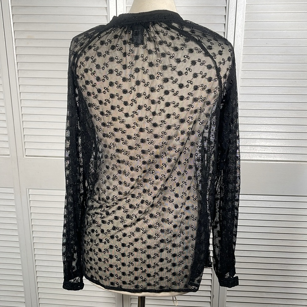 Y2K. Express Embroidered Mesh Lace Top, size: M. - Picture 6 of 9